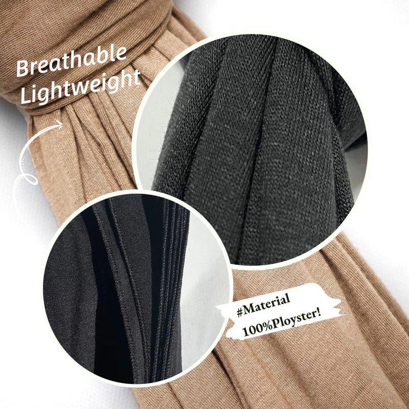 Harewom Muslim Hijab for Women Scarf Large Headscarves Soft Head Wraps Long Turban Headwraps Tie Stretch Hair Wraps Headbands 2 Pack - Image 3